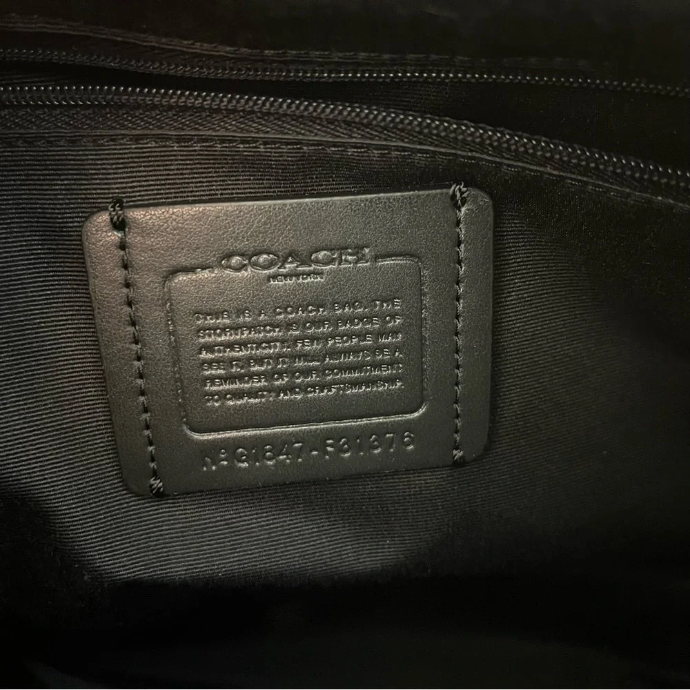 Coach Pebble Leather Large Bennett Satchel Crossbody Bag Black Style F31376 - Picture 7 of 12